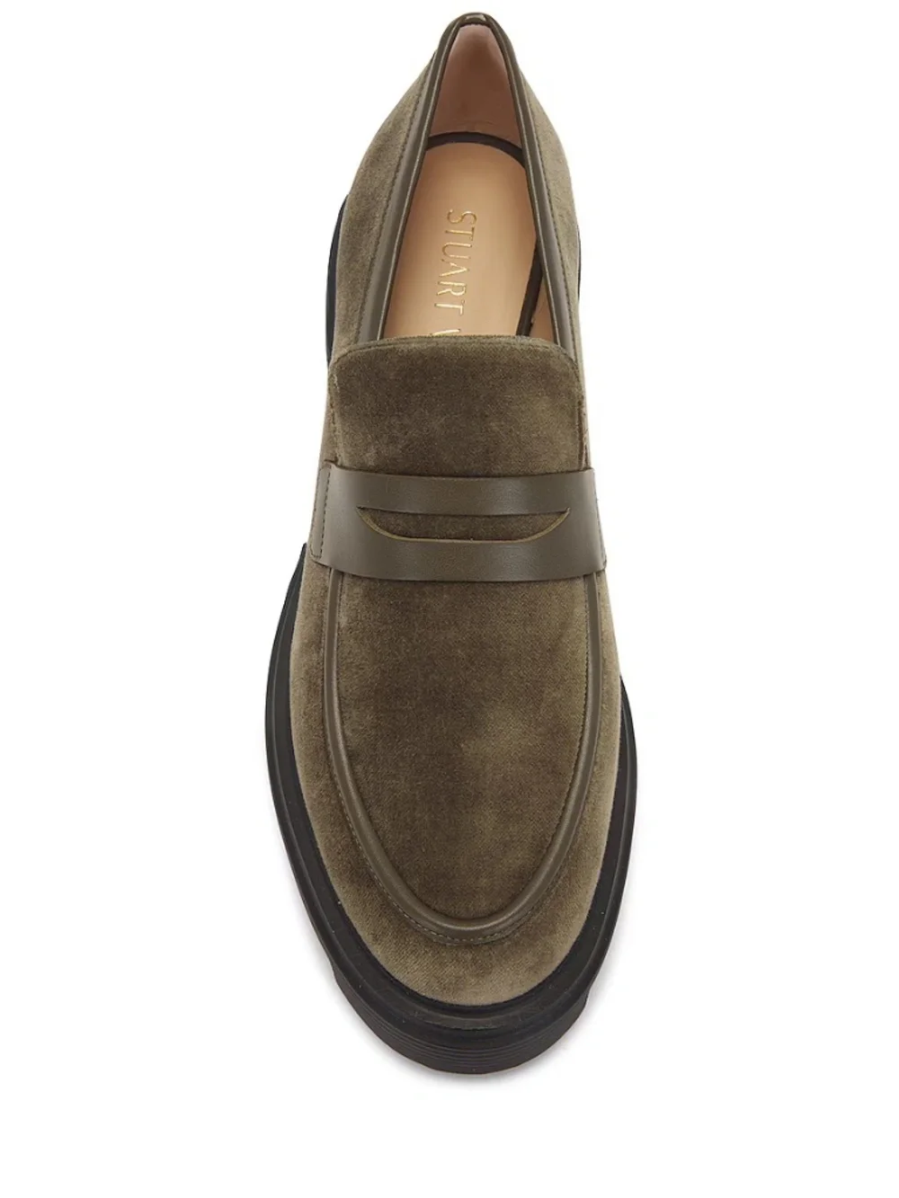 NWOB! Stuart Weitzman Soho Cargo Green Velvet Lug Sole Platform Loafers | Size 8